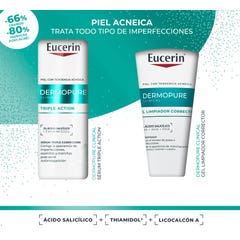 Eucerin Pack Dermopure Serum Triple Action 40ml + Gel limpiador corrector 75ml