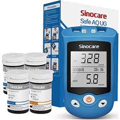 Sinocare Aq Ug Safe Kit Glicosímetro + 50 Açúcar + 50 Ácido Úric