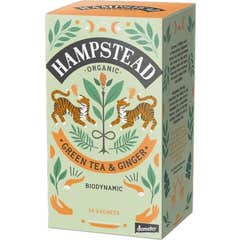 Hampstead Organic Green Tea & Ginger 20 Saquetas