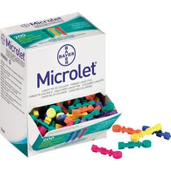 Bayer Microlet Lancetas Coloridas 03856893 200 Unidades