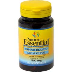 Natureza Essencial White Hawthorn + alho + azeite 500mg 50 pérolas