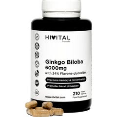 Alimentos Hivitais Ginkgo Biloba 6000mg 210 caps vegan