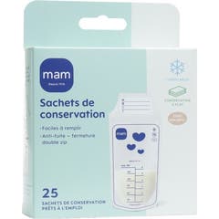 Mam Saquetas Armazenamento Leite Materno 180ml 25 Unidades