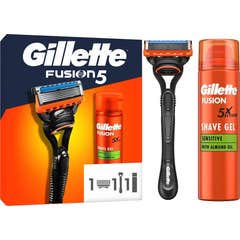 Gillette Pack Fusion5 Máquina de Barbear + Gel de Barbear Sensitive 200 ml