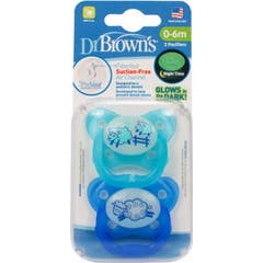 Dr Brown's Chupete Silicona Nocturno 0-6 Meses Azul 2uds