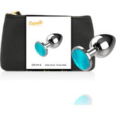 Conector Anal Coquete Metal Anal Tamanho S Crystal Blue 2,7X 8cm 1pc