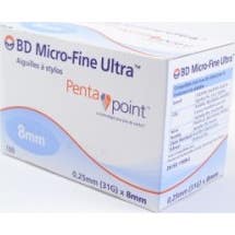 BD MCRO-FINE ULTRA Hands Çanetas Caixa de 100 Dimensões - 8 mm