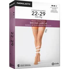 Meias de renda longa de compressão normal (A-F) T-reina mais 1ud bege