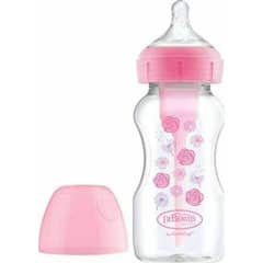 Dr Brown's Biberon Silicona Natural Flow Rosa Flores 270ml 1ud