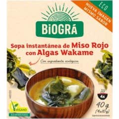 Biogra Sopa Miso Vermelha Alga Marinha Vermelha Bio Sachets 40g