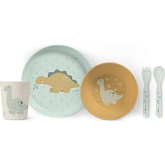 Saro Set Alimentação Wild Dinos Hortelã/Mostarda 5 Unidades