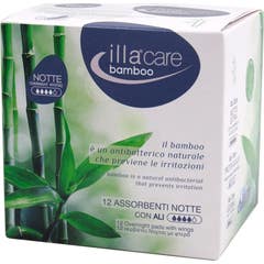 Illa Care Bamboo Compresas Noche con Alas 12uds