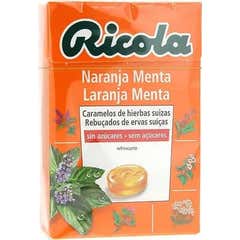 Doces sem açúcar Ricola laranja-menta 50g