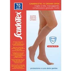 Scudotex 70 Calcetín Open Toe 2 Negro 1 Par
