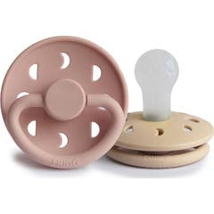 Frigg Moom Phase Silicone Pacifier Blush Croissant 0M+ 2 Unidades