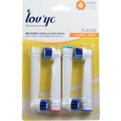 Lovyc Recambio Cabezal Cepillo Eléctrico Flexo Suave 4uds