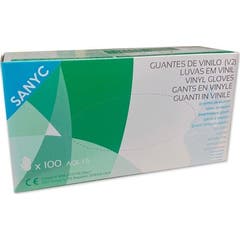 Sanyc Newmark Vinyl Glove Powder Free Tamanho Pequeno 100 Unidades