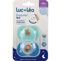 Luc Et Léa Essentiel Night Confort+ Chupeta +18M E7 2 Unidades
