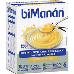 biManán Natillas Sustitutivas Sabor Vainilla 6uds