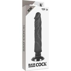 Basecock Vibrador Realista 2-1 Preto Preto 20cm 1pc