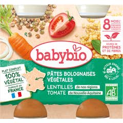 BabyBio Bolonhesa Cenouras Lentilhas Tomates +8M 2x200g