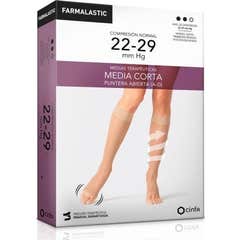 Farmalastic Media Corta Puntera Abierta Talla G Camel 1Par