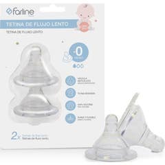 Farline Bebê Tetina Fluxo Lento 0 Meses 2 Unidades