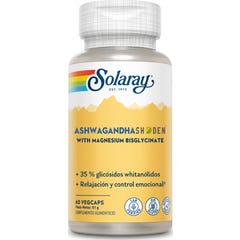 Solaray Ashwagandha Shoden & Magnésio Bisglicinato 60 vcaps