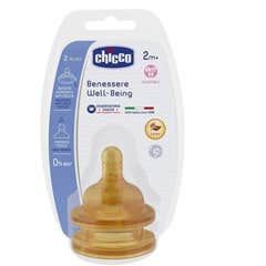 Chicco Tetina Látex Well-Being Fluxo Médio 2M+ 2 Unidades