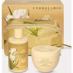 L'Erbolario Iris Blanco Gel de Banho 300 ml + Creme Corporal 300 ml + Nécessaire