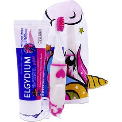 Elgydium Kit de Viagem Unicórnio Dentífrico 3-6A + Escova 50ml