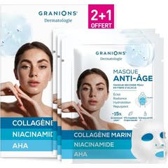 Granions Máscara Segunda Pele Anti-Idade 3x22 ml