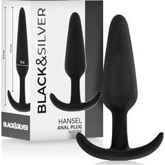 Black&Silver Hansel Plug Anal Silicone Pega Pequena 1 Unidade