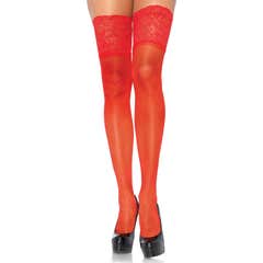 Leg Avenue Red Pantyhose With Wide Lace Plus Size 1ud