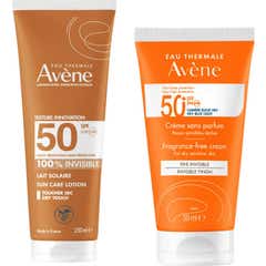 Avène Pack Crema SPF50+ Sin Perfume 50ml + Leche Invisible SPF50 250ml