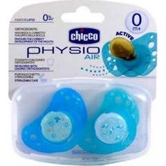 Chicco ™ Physio Air chupeta de borracha azul 0m + 2uds