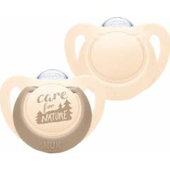 Nuk For Nature Chupeta Silicone Creme 0-6M 2 Unidades