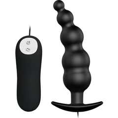 Plug Anal de Silicone Pretty Love Plug Anal Plug Extra Stimulation e 12 Modos de Vibração Preto 1pc