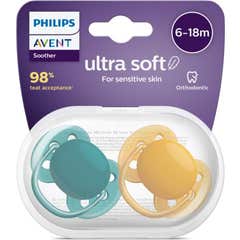 Philips Avent Chupete Silicona Ultra Soft 6 - 18 Meses 2uds Philips Avent Chupete Silicona Ultra Soft 6 - 18 Meses 2uds