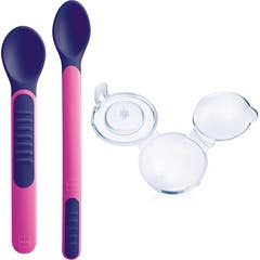 Mam Heat Sensitive Spoon & Cover Colher Sensível Rosa 2 Unidades
