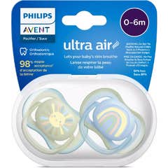 Philips Avent Ultra Air Chupeta 0-6M Menino 2 Unidades Philips Avent Ultra Air Chupeta 0-6M Menino 2 Unidades