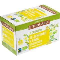 Chá Verde Eqüitativo Gengibre e Lima Eco 20 Sachês