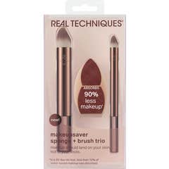 Real Techniques Makeupsaver Esponja + Trio de Pincéis 3 un.