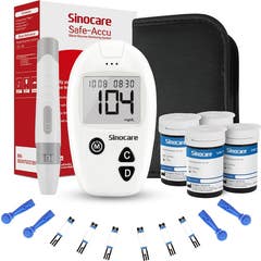 Sinocare Accu 100 Kit Glicômetro + 100 Tiras Mg/Dl