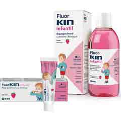 Conjunto Kin Fluorkin Enxaguatório Infantil + Pasta de Dentes