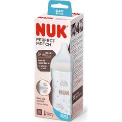Nuk Perfect Match Biberão de Vidro Arco-íris +3M 230 ml