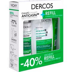 Vichy Dercos Champú Anticaspa Cabello Normal a Graso 390ml + Recarga 500ml