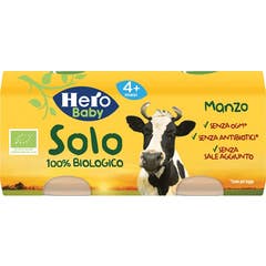 Hero Solo Papilla Ternera Bio 2x80g