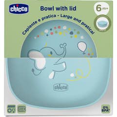 Chicco Tigela com Tampa Azul 6M+ 1 Unidade