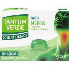 Tantum Verde Benzidamina 3mg Menta Sem Açúcar 20 Pastilhas
